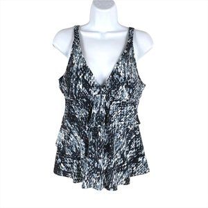 Magicsuit Tankini Swim Top Multicolored Print Women's Size 14 SW-867